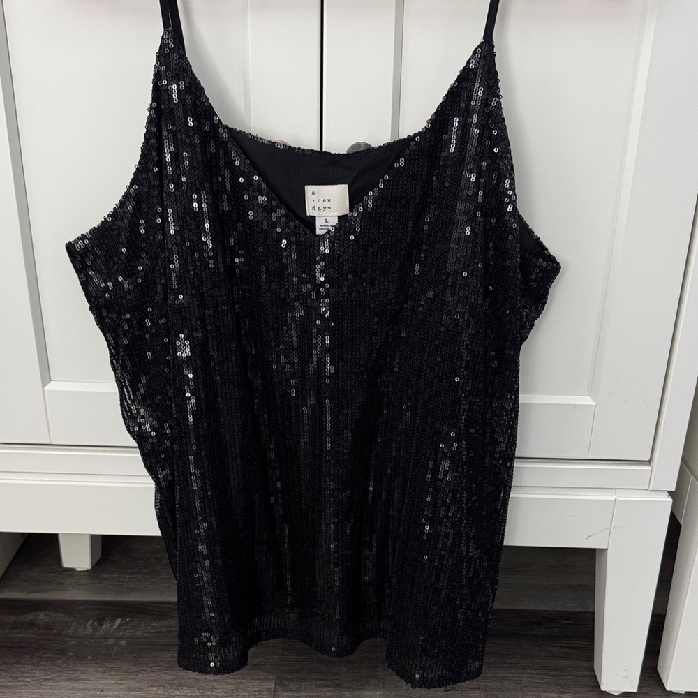 A New Day Black Sequin Camisole